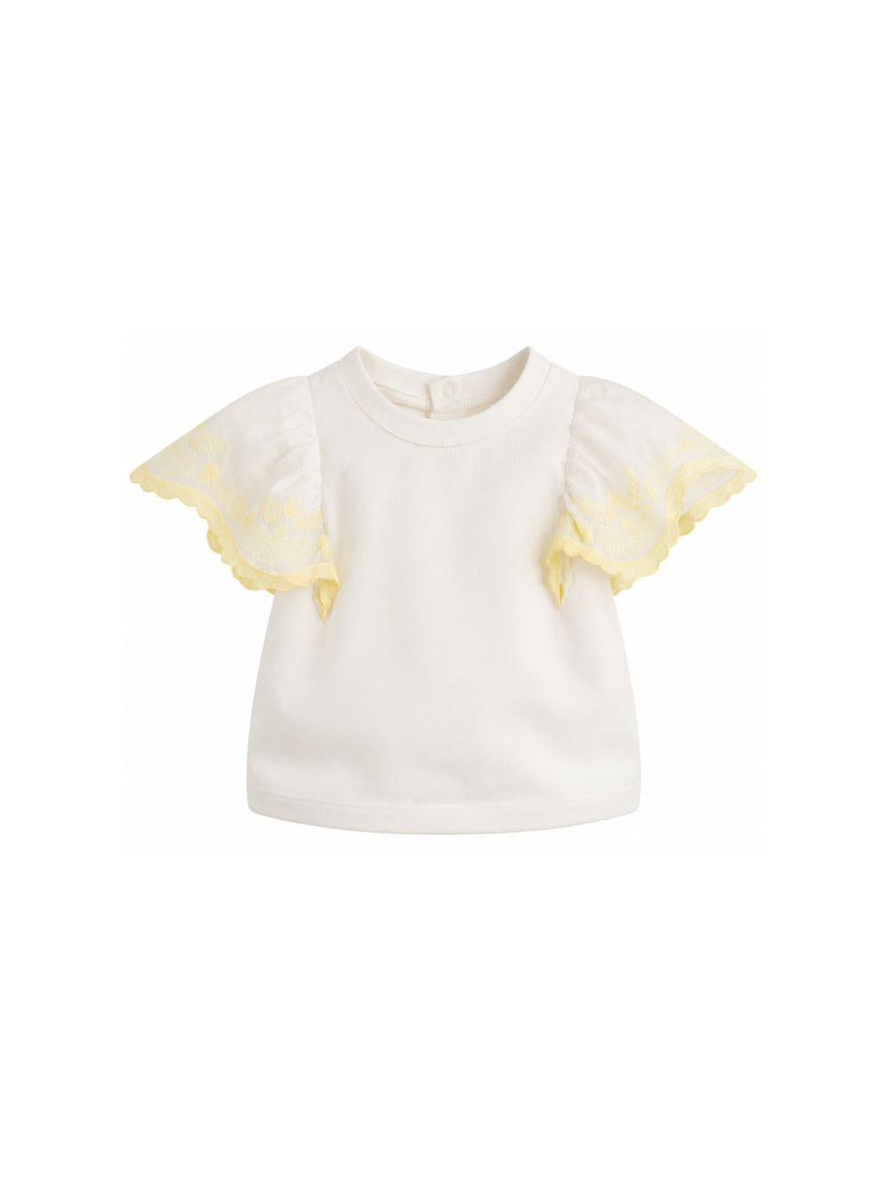 T-shirt per neonata Chloé Kids bianca con ruches C21223 117 CHLOE' KIDS 