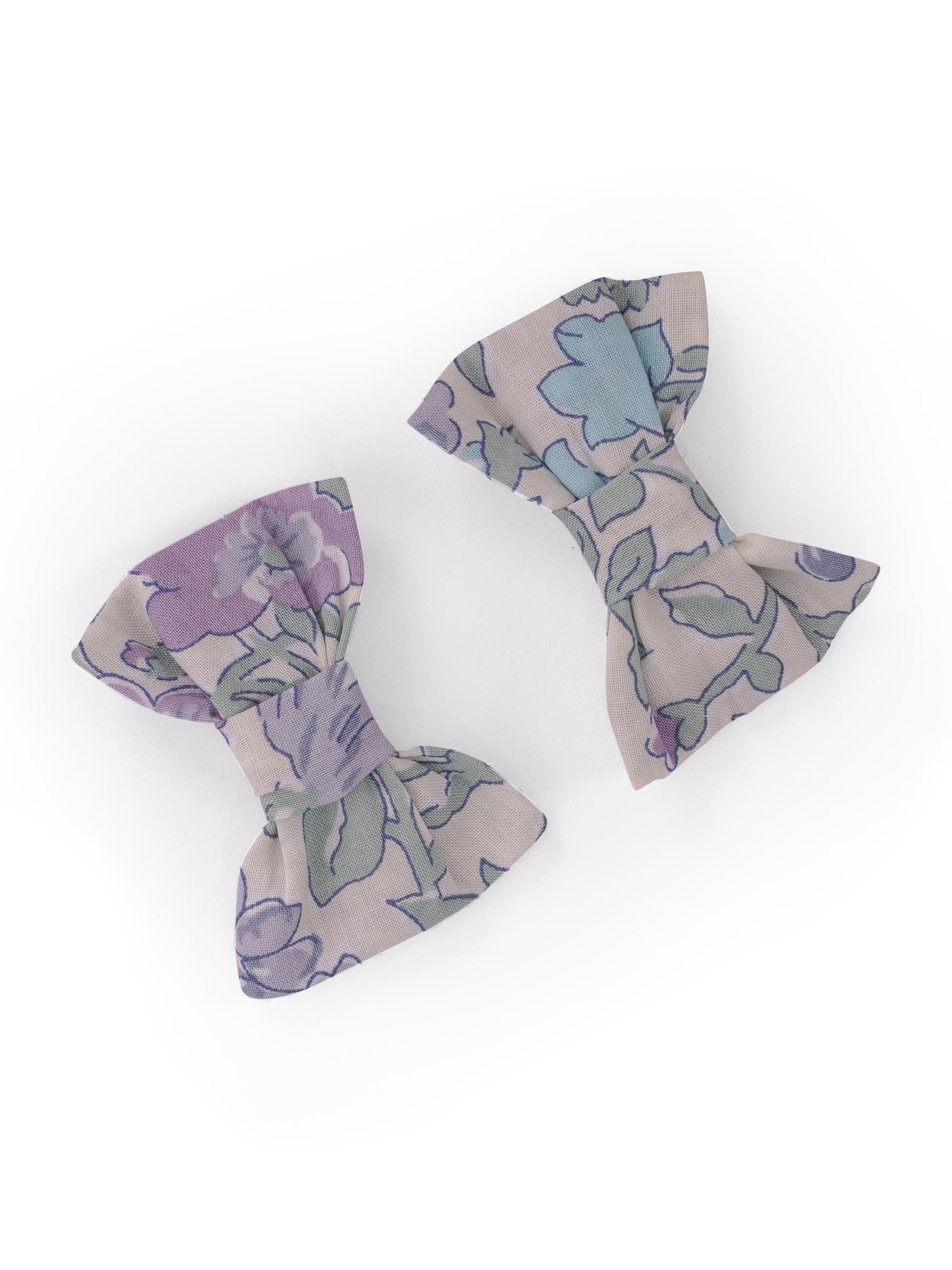 Ferma capelli per bambina Bonpoint azzurri a fiori con fiocco C06GHAW00001 556 BONPOINT 