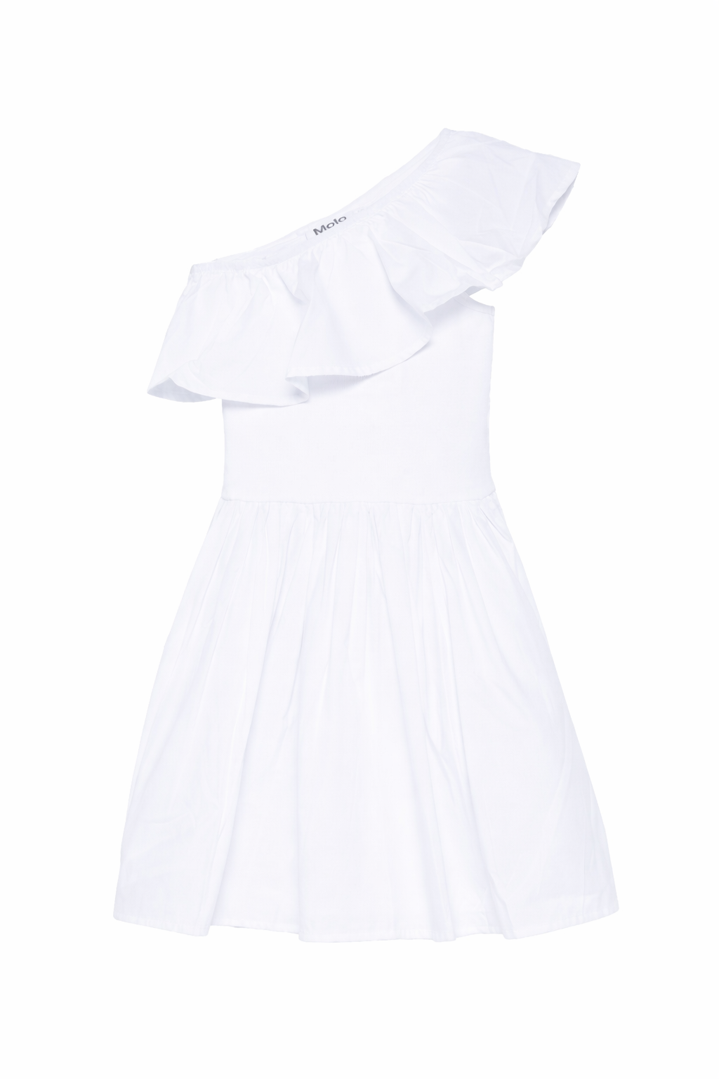 Abito monospalla per bambina Molo bianco a trapezio 2S26E104 5636 MOLO KIDS 