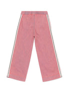 Pantaloni sportivi in chambray per bambina Palm Angels Kids rosa con due tasche laterali PGYB001S25DEN001 3B3B PALM ANGELS KIDS 