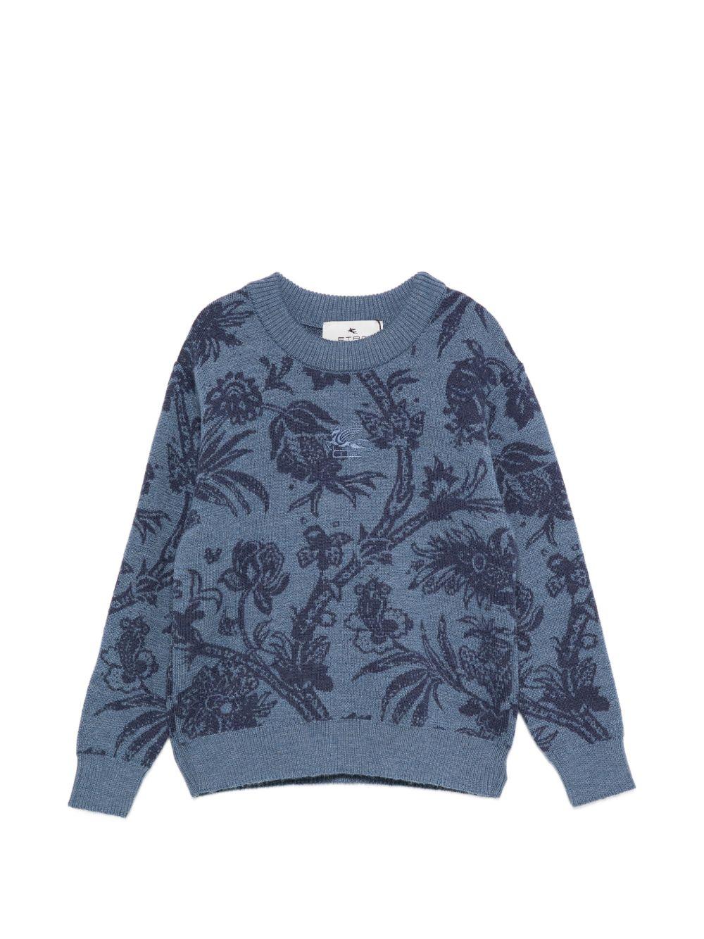 Maglione per bambino Etro Kids blu con motivo a intarsio floreale GZ9P20 W0198 833 ETRO KIDS 