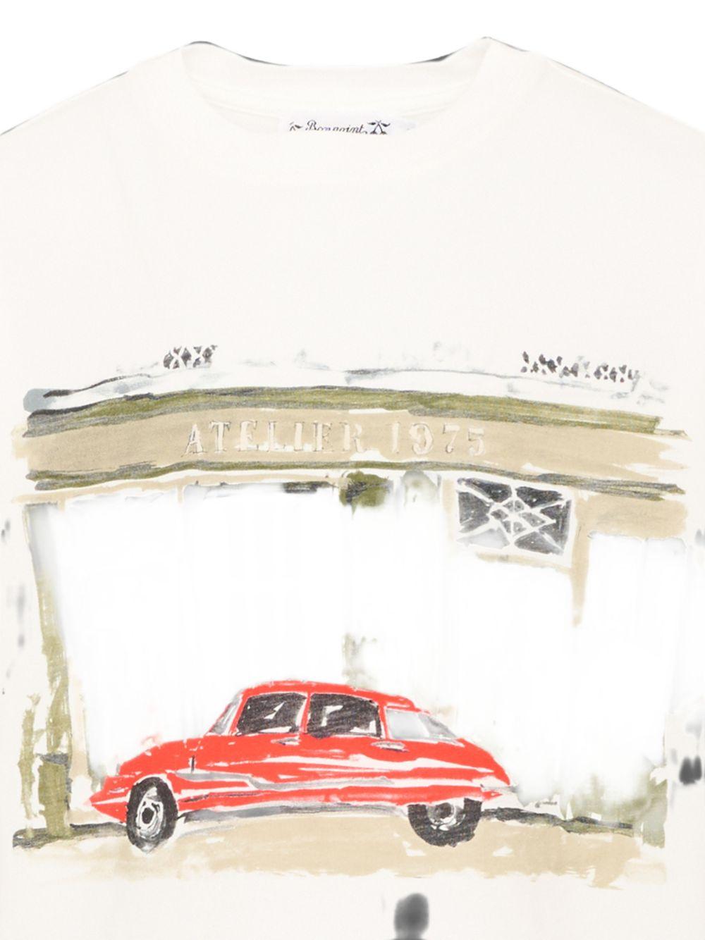 T-shirt per bambino Bonpoint bianca con stampa grafica W06BTSK00001 102 BONPOINT KIDS 