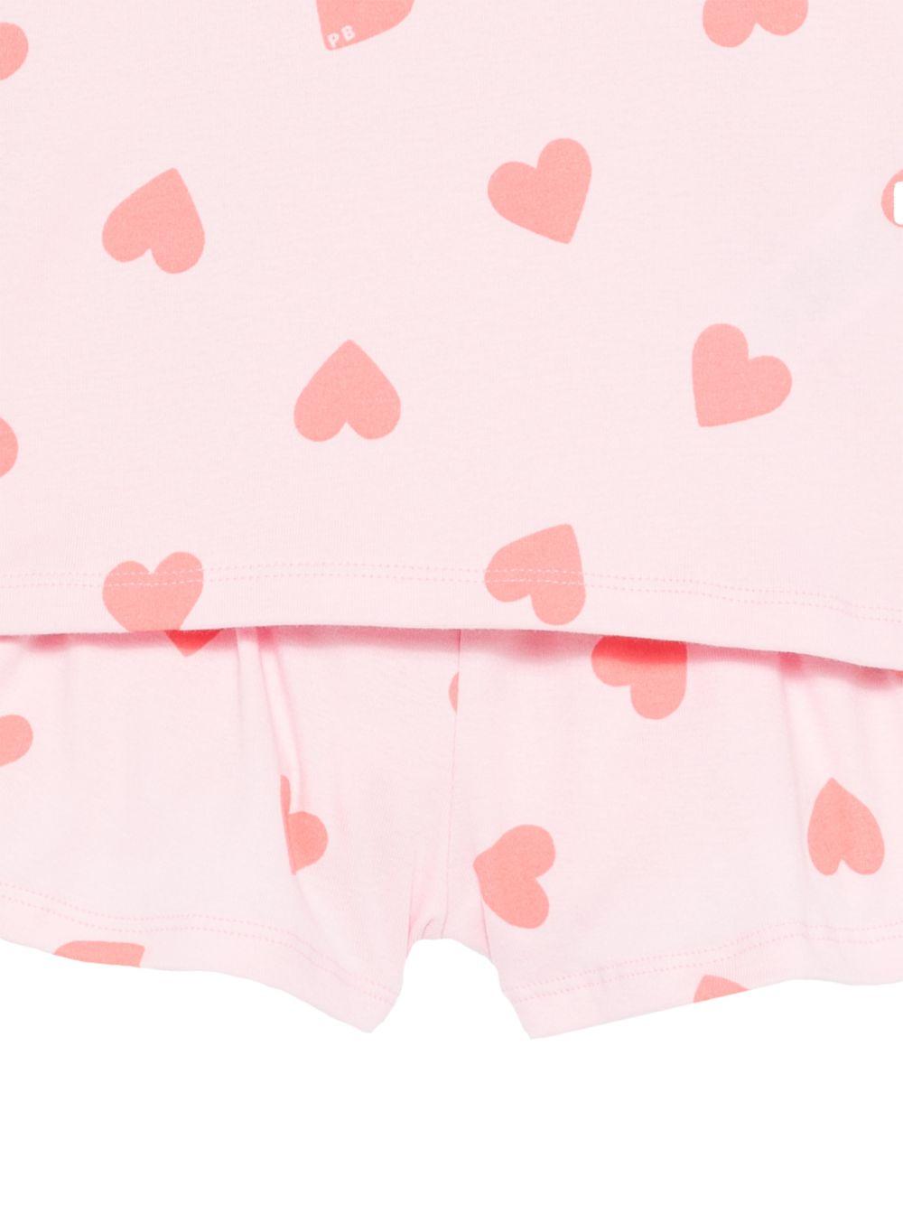 Pigiama per bambina Petit Bateau rosa con stampa a cuori A0F87 01 PETIT BATEAU 