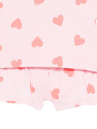 Pigiama per bambina Petit Bateau rosa con stampa a cuori A0F87 01 PETIT BATEAU 