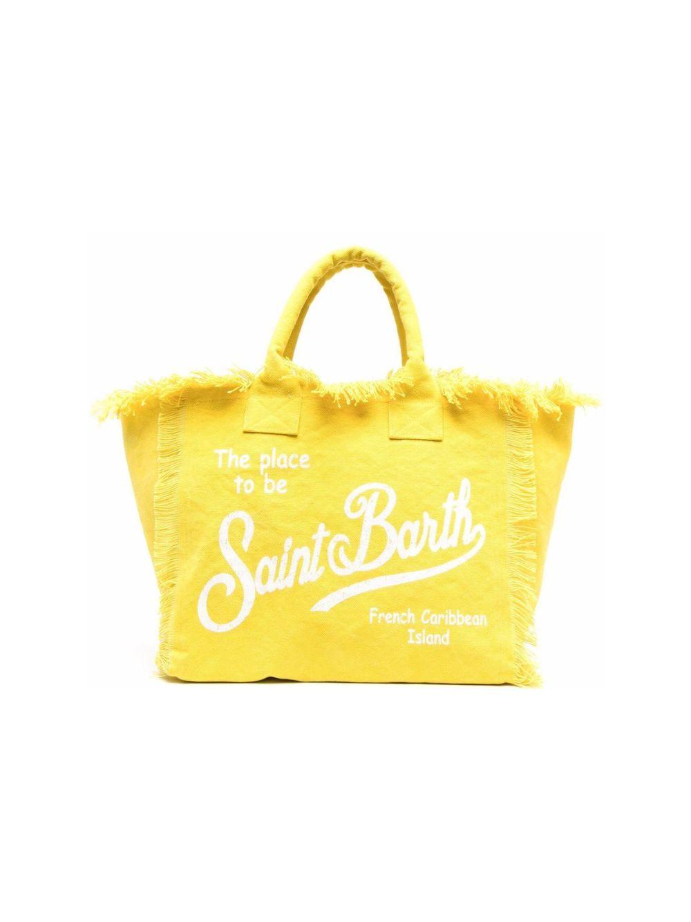 Borsa Vanity MC2 Saint Barth giallo con stampa logo sul davanti VANI001 00766L MC2 ST. BARTH KIDS 