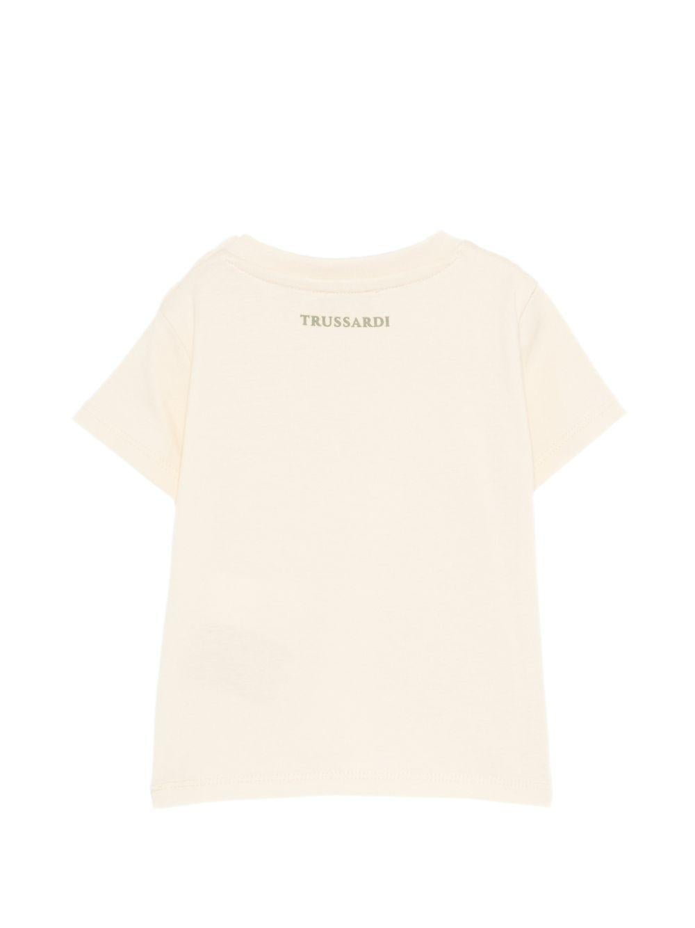 T-shirt per neonato Trussardi Junior beige con stampa grafica TIP26047TS BEIGE N.E. TRUSSARDI KIDS 