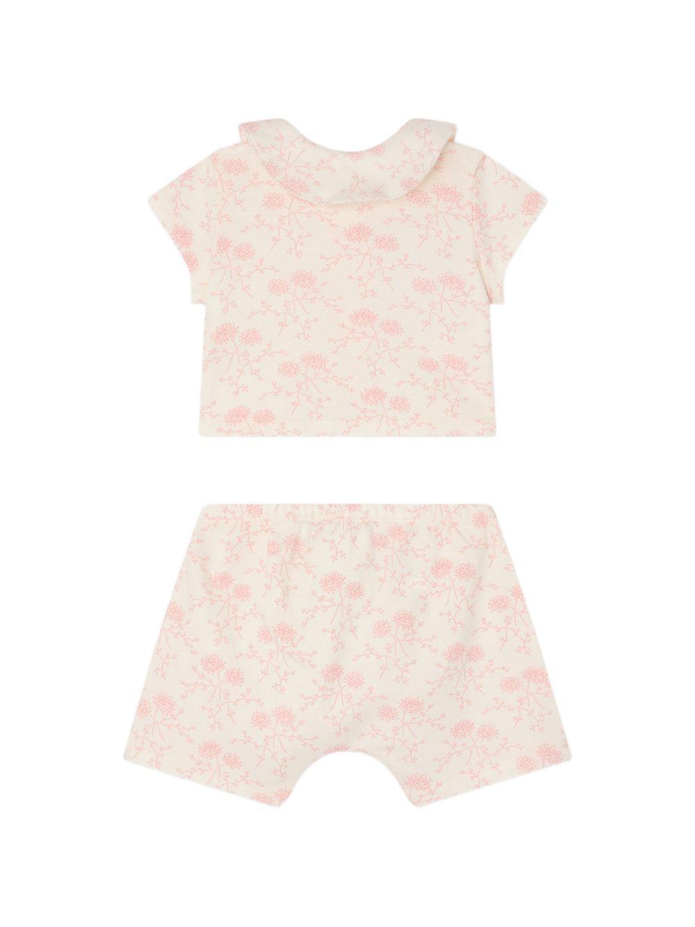 Completo Laelia per neonata Bonpoint beige con stampa a fiori S06NNIK00012 521 BONPOINT KIDS 