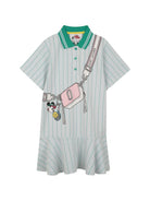 Abito per bambina The Marc Jacobs Kids x Disney verde a righe con ruches W60716 126 THE MARC JACOBS KIDS 