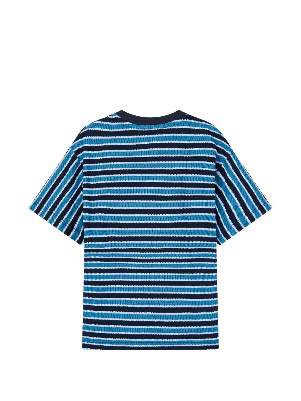 T-shirt per bambino Emporio Armani Kids blu con motivo a righe EB001252 AF21697 MB013 EMPORIO ARMANI KIDS 