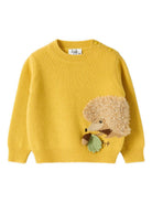 Maglione per neonato Il Gufo giallo con ricamo porcospino e ghianda A25GMA0021EM220 224 IL GUFO KIDS 