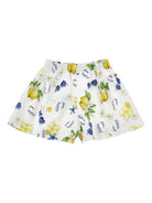 Shorts per bambina Monnalisa Holiday Mood bianco con stampa 11G417 7624 0099 MONNALISA KIDS 