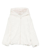 Giubbino per bambina MC2 Saint Barth Kids bianco con applicazione orecchie da orso HYSO002 00355I MC2 ST. BARTH KIDS 