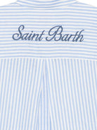 Camicia da donna MC2 Saint Barth azzurro con motivo a righe verticali CYS0001 07571L MC2 ST. BARTH 