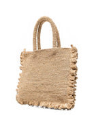 Borsa in rafia MC2 Saint Barth beige con effetto volant RAFV001 00222L MC2 ST. BARTH KIDS 