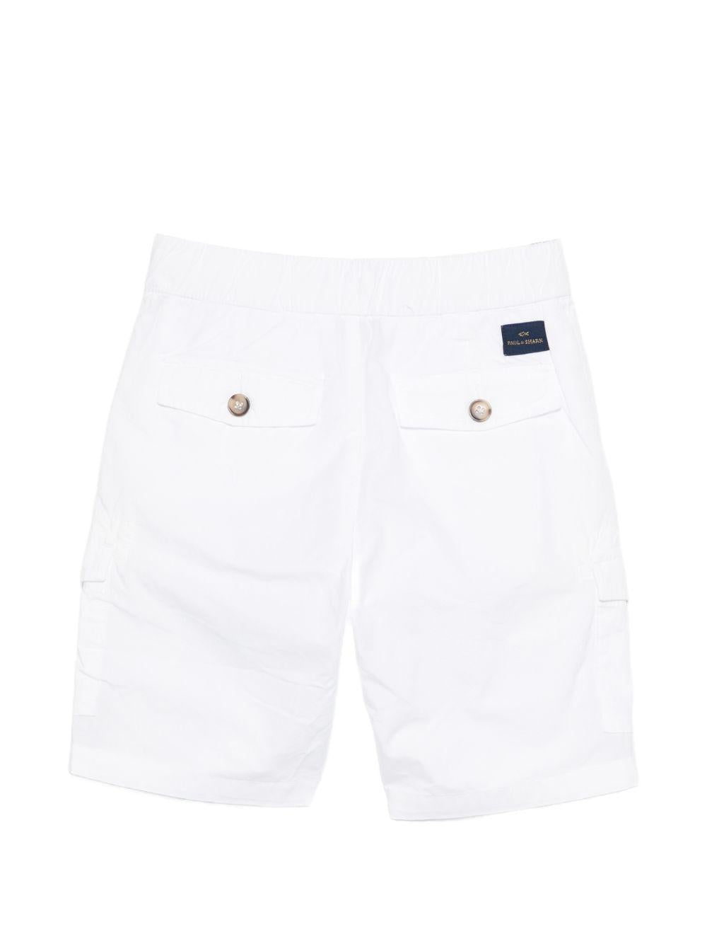 Shorts per bambino Paul & Shark Junior bianco con bottoni WUQ002LLC05 10101 PAUL & SHARK KIDS 