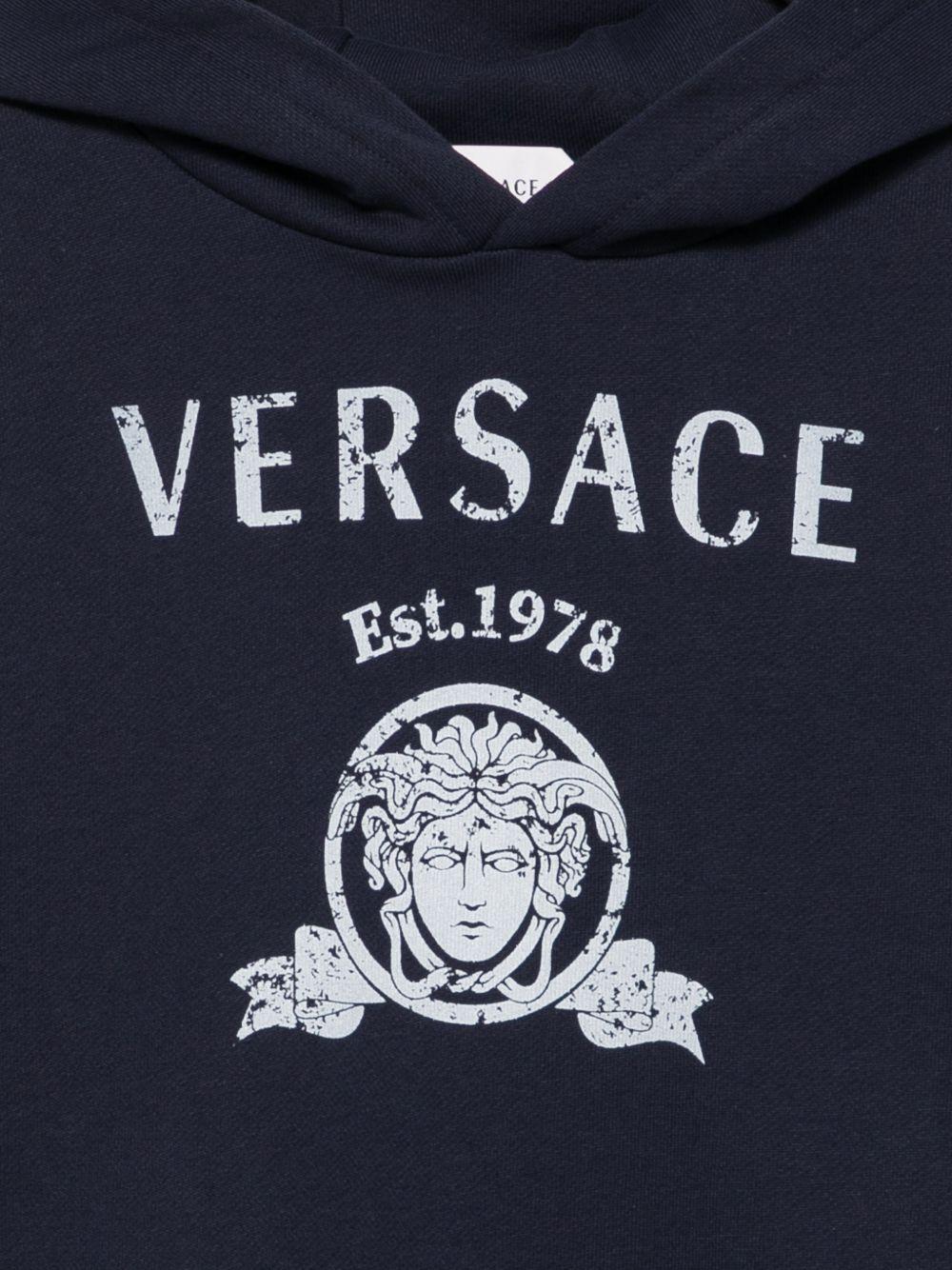 Felpa per bambino Versace Kids blu con stampa grafica 10249501A18126 2U4K0 VERSACE KIDS 