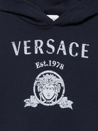 Felpa per bambino Versace Kids blu con stampa grafica 10249501A18126 2U4K0 VERSACE KIDS 