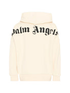 Felpa per bambino Palm Angels Kids bianca con logo sul davanti PBBB011S26FLE001 002 PALM ANGELS KIDS 