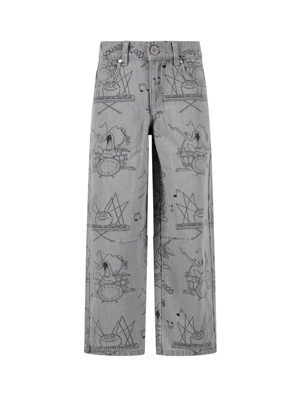 Jeans per bambino Stella McCartney Kids grigi con stampa grafica TY6P10 Z3544 909NE STELLA McCARTNEY KIDS 