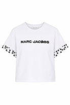 T-shirt per bambina The Marc Jacobs Kids bianco con bordo a fiori W60741 10P THE MARC JACOBS KIDS 