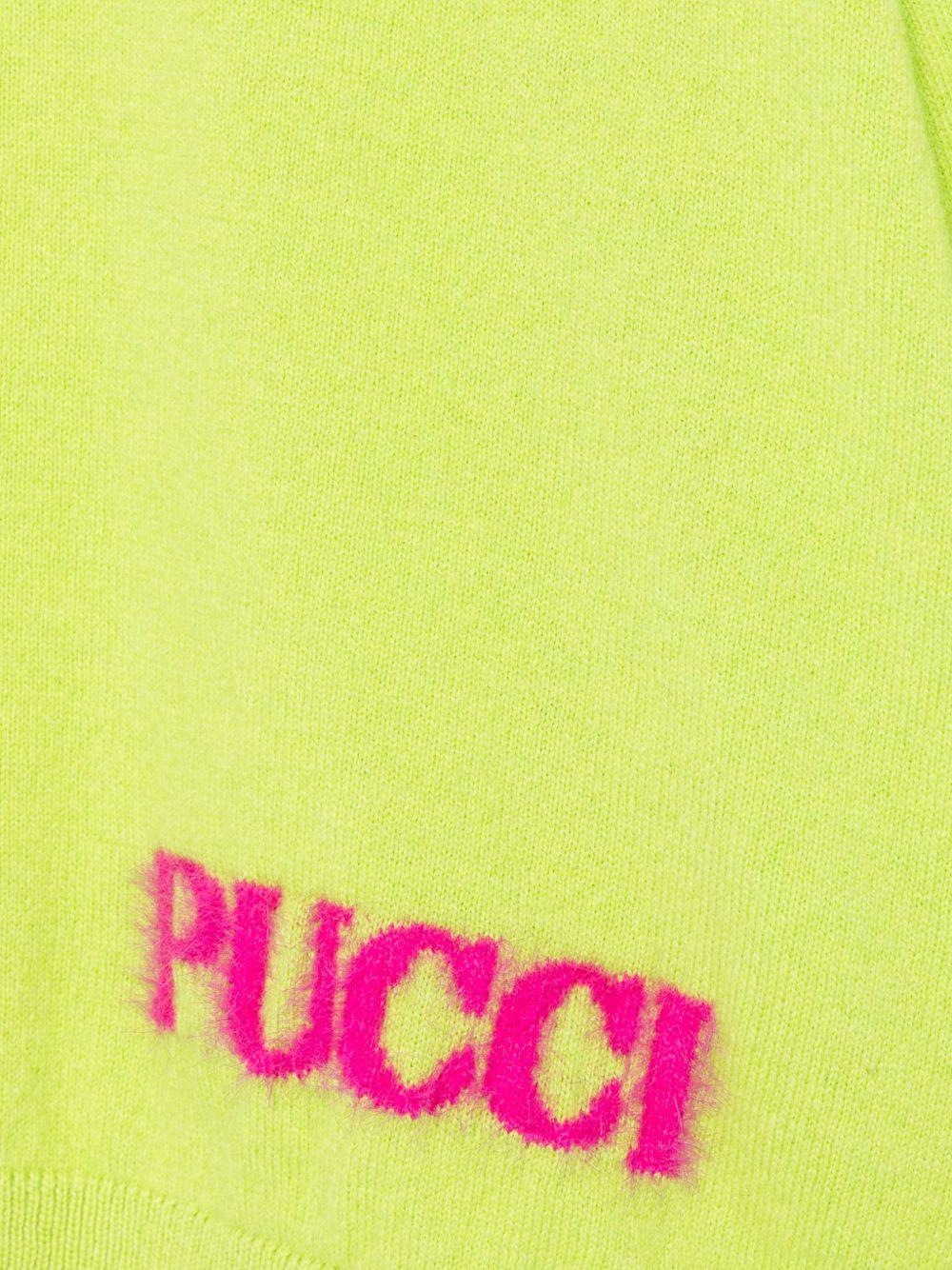 Maglione per bambina Emilio Pucci Kids verde con logo ricamato sul davanti PZ9A00 Z2362 784 EMILIO PUCCI KIDS 