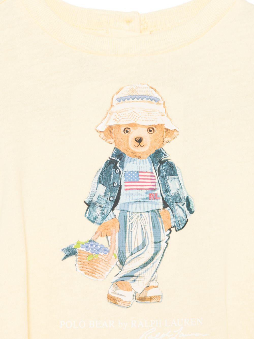 Abito per neonata Polo Ralph Lauren Kids giallo con stampa Polo Bear sul davanti 310A11770 001 Ralph Lauren kids 