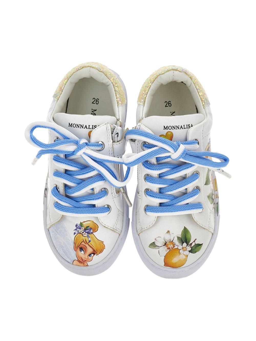 Sneakers per bambina Monnalisa x Disney bianca con stampa Trilly 8CG006 7705 9914 MONNALISA KIDS 