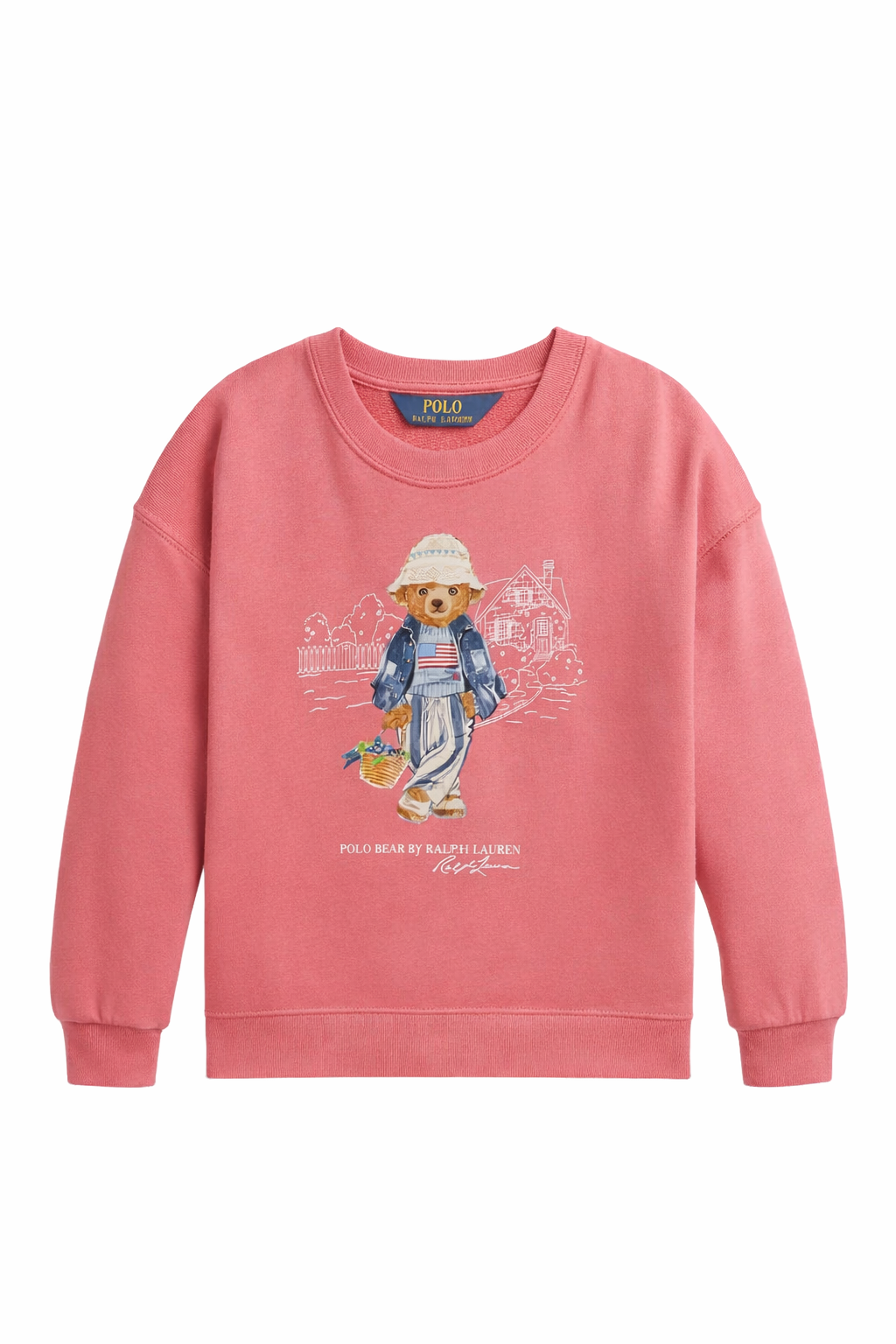 Felpa per bambina Polo Ralph Lauren Kids rosa con stampa Polo Bear 312A11783 001 Ralph Lauren kids 