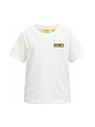 T-shirt per bambino Off-White Kids bianca con ricamo logo sul davanti 44BAA002S26J00C 100 OFF WHITE KIDS 