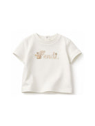 T-shirt per neonati Fendi Kids bianca con stampa logo sul davanti BUI118 ST8 F1JAT FENDI KIDS 
