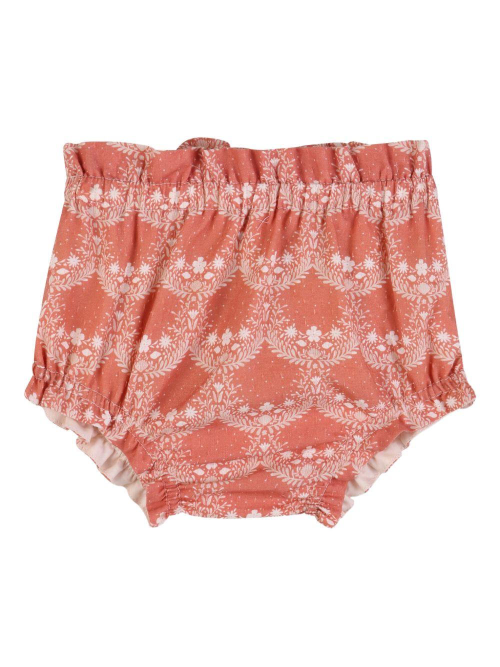 Set top e shorts per neonata Chloé Kids rosa a fiori C20921 45U CHLOE' KIDS 