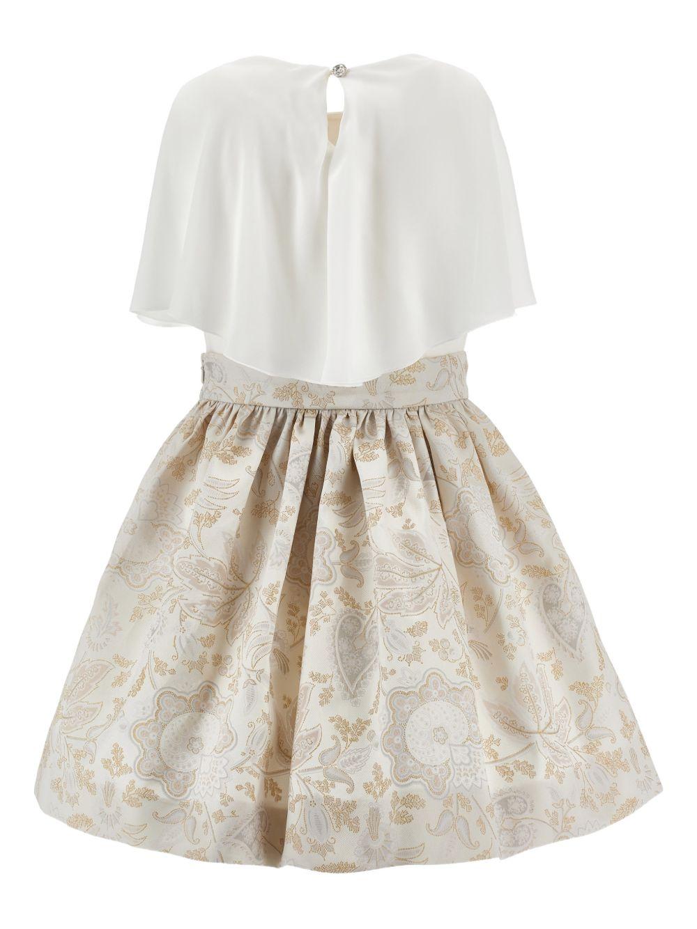 Set 2 pezzi per bambina Monnalisa beige con decorazione sullo scollo 71G502RM 7676 0170 MONNALISA KIDS 