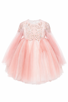 Abito per bambina Maison Ava rosa con decorazione in cristalli MA FW25 GC48 PINK/WHITE MAISON AVA KIDS 