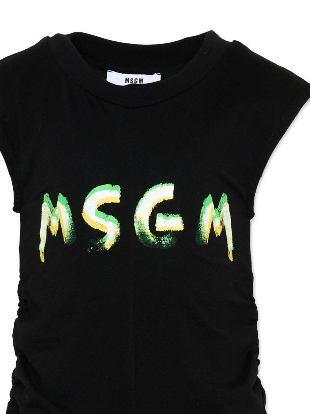 Abito per bambina MSGM Kids nero  con ruches S6MSJGDR064 110 MSGM KIDS 