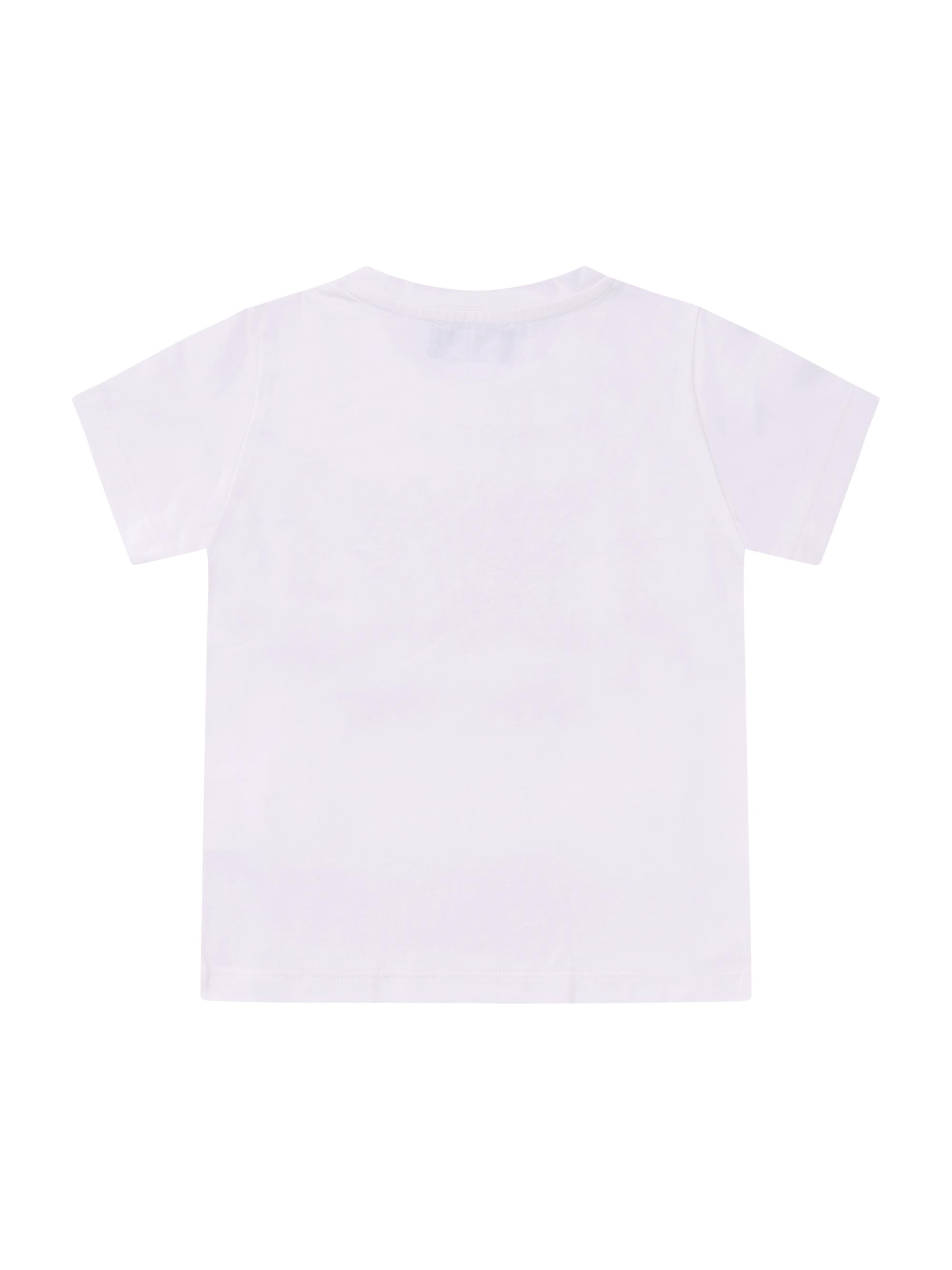T-shirt per neonati Versace Kids bianca con stampa grafica sul davanti 10185701A17231 2W110 VERSACE KIDS 