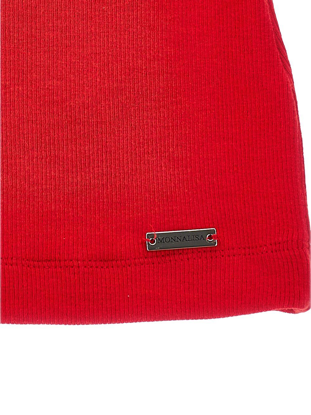 Canotta per bambina Monnalisa rossa con placca con logo 17G601 7212 0044 MONNALISA KIDS 
