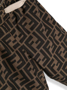 Pantaloni sportivi per neonato Fendi Kids marrone con logo FF all-over BUF071 AMJJ F19J5 FENDI KIDS 