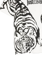 T-shirt per bambino Just Cavalli Kids bianca e nera con stampa grafica tigre JBP26161TS WHITE C.D. ROBERTO CAVALLI KIDS 