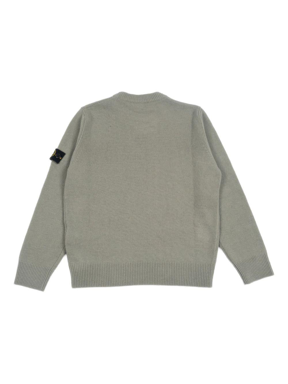 Maglione per bambino Stone Island Kids verde con applicazione con logo L2S165100002S00M1 V0055 STONE ISLAND KIDS 
