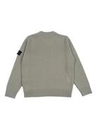 Maglione per bambino Stone Island Kids verde con applicazione con logo L2S165100002S00M1 V0055 STONE ISLAND KIDS 