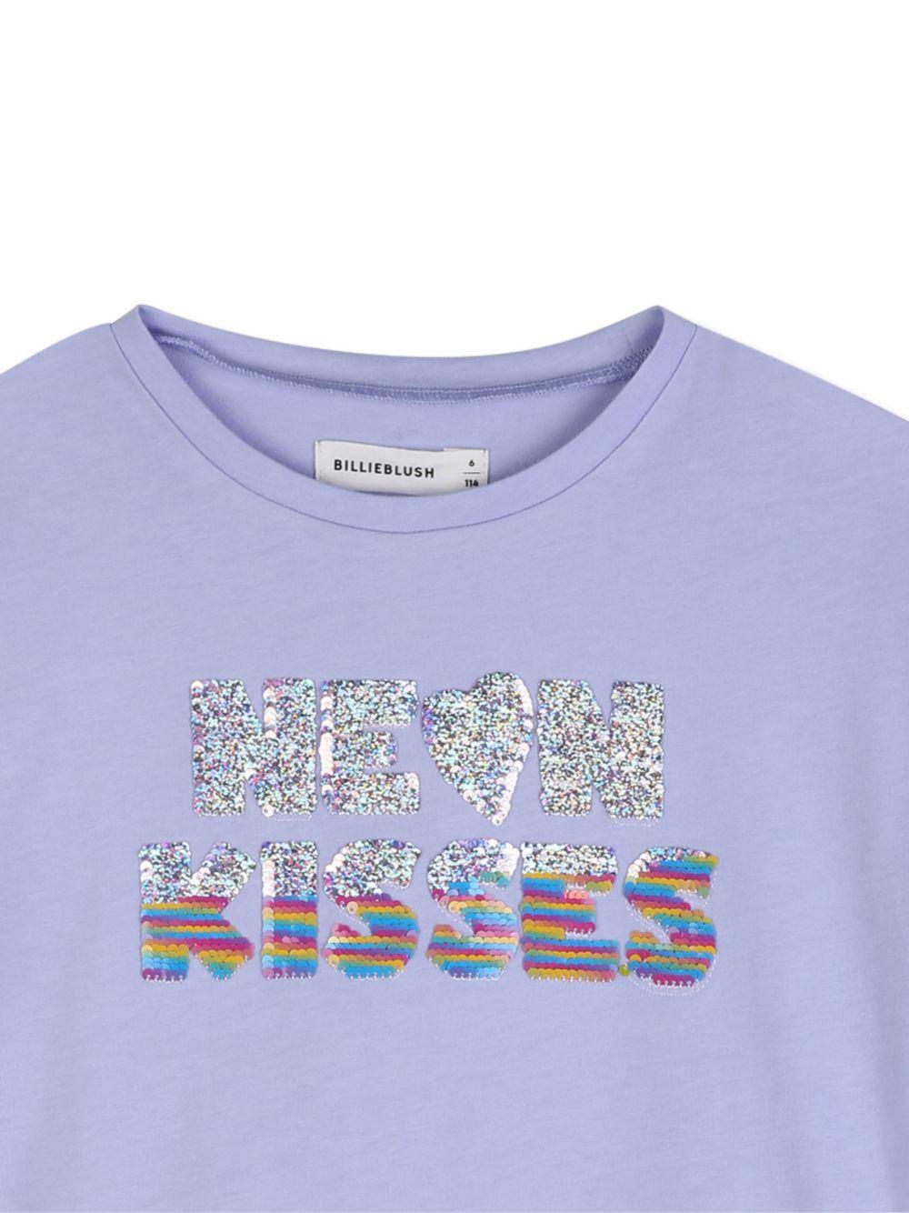 T-shirt per bambina Billieblush viola con ruches U21929 81S BILLIEBLUSH KIDS 