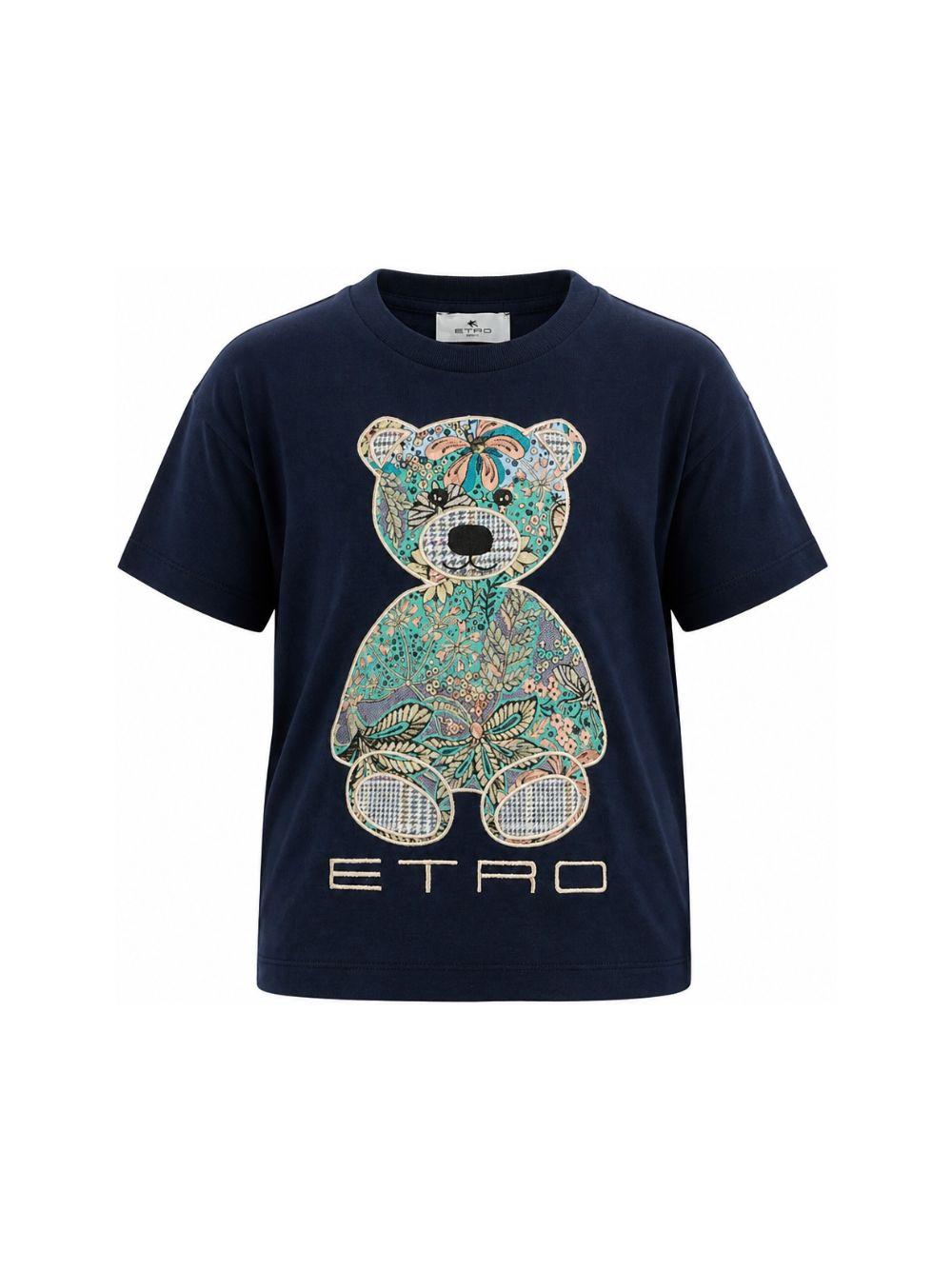 T-shirt per bambini Etro Kids blu con dettaglio Teddy GZ8P31 Z3672 617 ETRO KIDS 