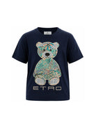 T-shirt per bambini Etro Kids blu con dettaglio Teddy GZ8P31 Z3672 617 ETRO KIDS 