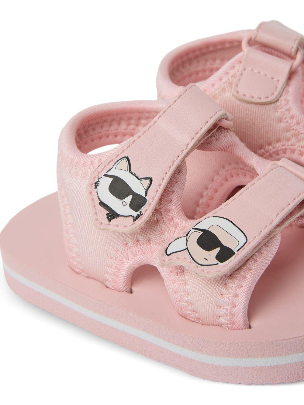 Sandali per bambina Karl Lagerfeld Kids rosa con applicazione-ikon Z31183 46F KARL LAGERFELD KIDS 