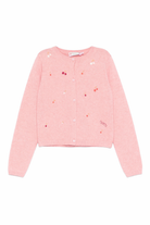 Cardigan per bambina Bonpoint rosa con ciliegie ricamate S06GCAK00019 124A BONPOINT KIDS 