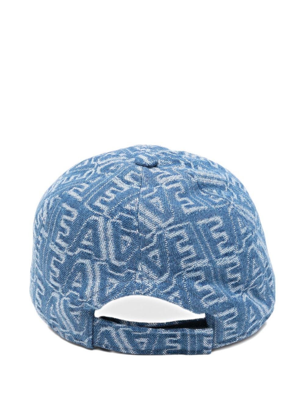 Cappello per bambino Emporio Armani Kids blu con stampa logo all-over EB001136 AF24090 FB056 EMPORIO ARMANI KIDS 