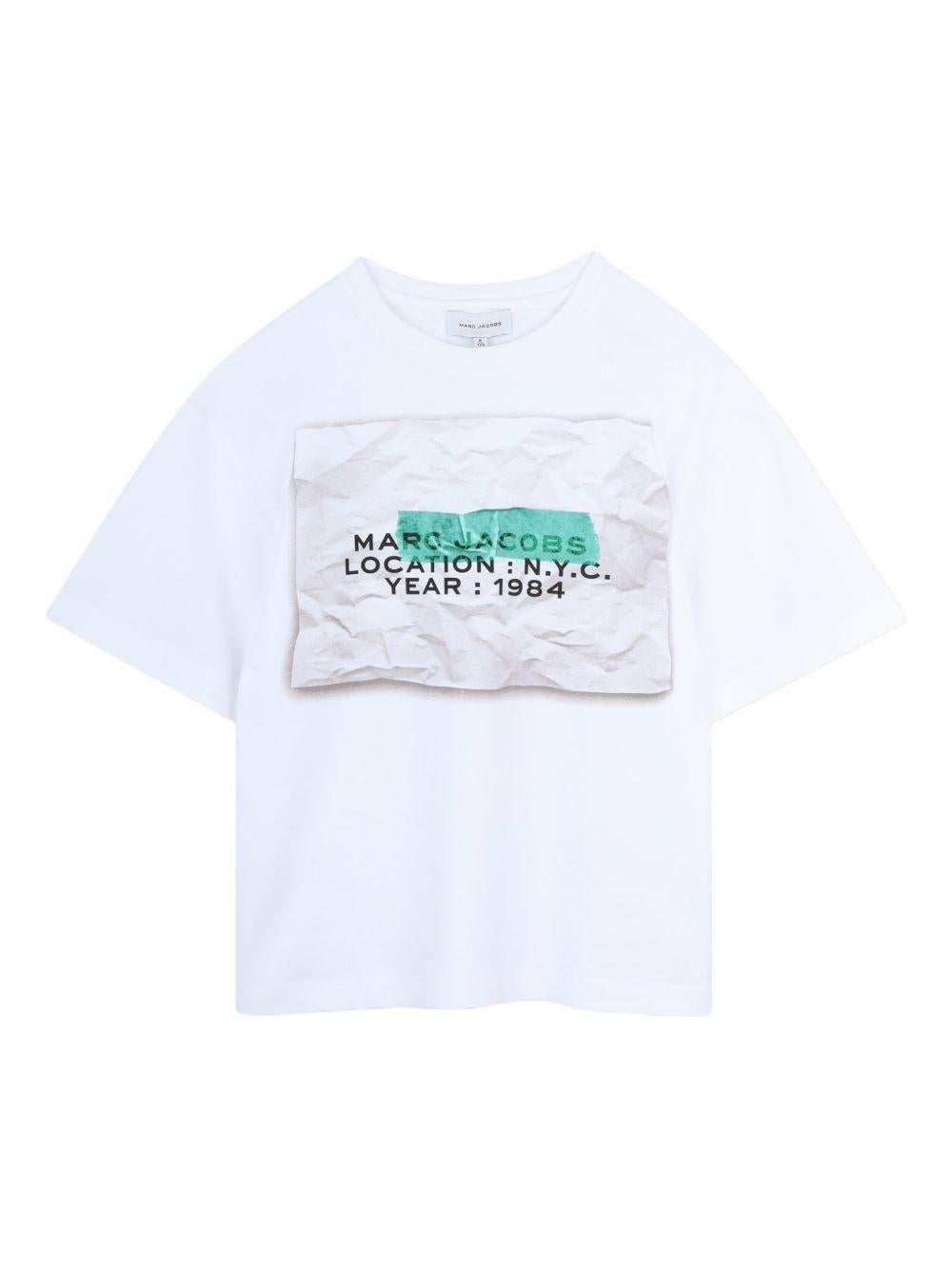 T-shirt per bambino The Marc Jacobs Kids bianca con stampa grafica W60764 U31 THE MARC JACOBS KIDS 
