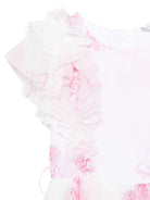 Abito per bambina Monnalisa bianco con stampa farfalla con dettagli con ruches 71E911 5621 0190 MONNALISA 