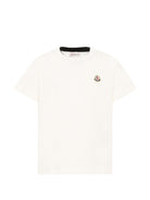 T-shirt per bambino Moncler Enfant bianca con dettaglio logo L29548C0000889AFV 034 MONCLER KIDS 
