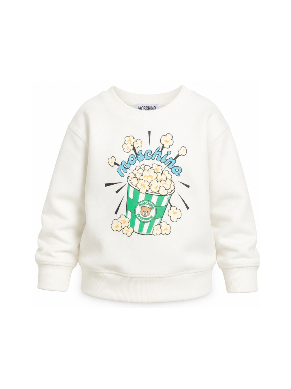 Felpa per bambini Moschino Kids bianca con stampa grafica HNF099LCA94 10063 MOSCHINO KIDS 